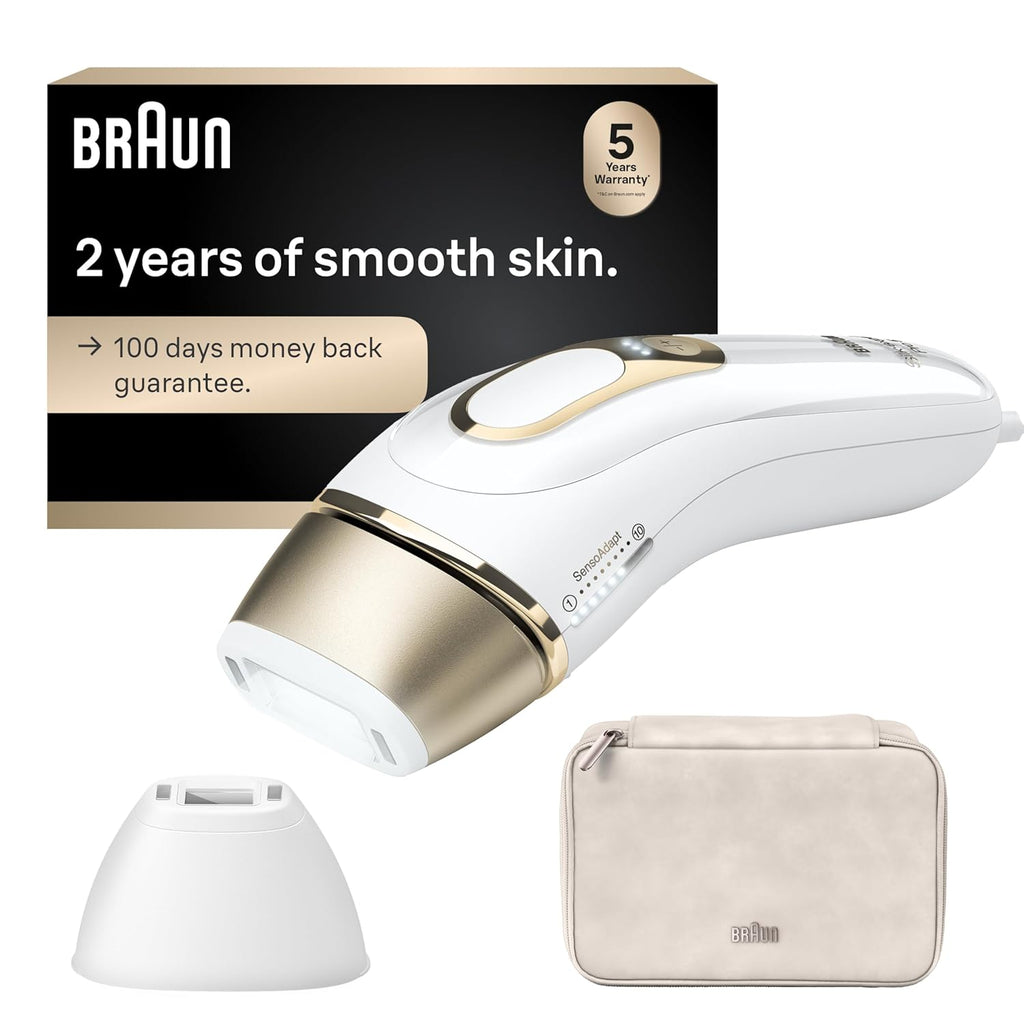 Braun Smart IPL Silk·Expert Pro 5: At Home Alternative to Laser Hair Removal with 2 Caps and Leather Pouch IPL5137