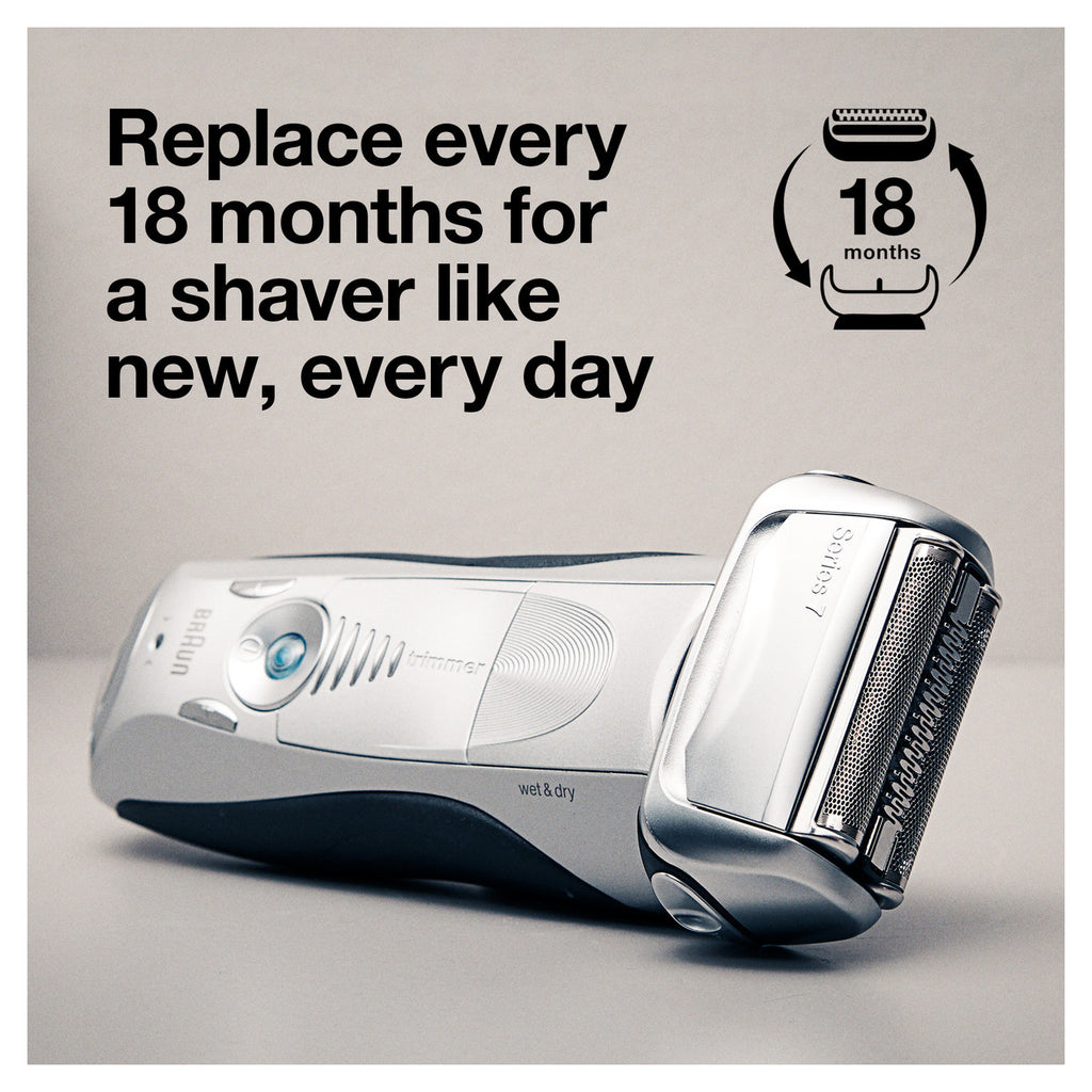 Braun Electric Shaver Head Replacement Part 70s Silver Compatible with Legacy Series 7 Electric Razors for Men