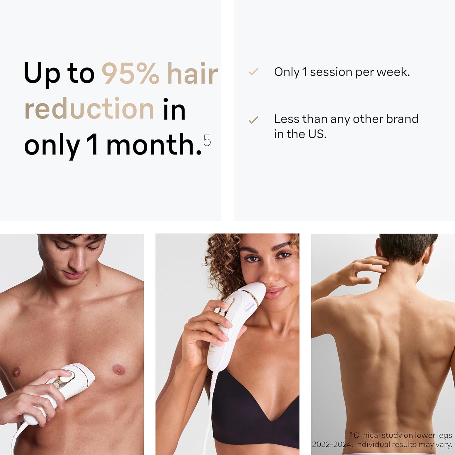 Braun Smart IPL Silk·Expert Pro 5: At Home Alternative to Laser Hair Removal with Wide Cap and Leather Pouch IPL5145