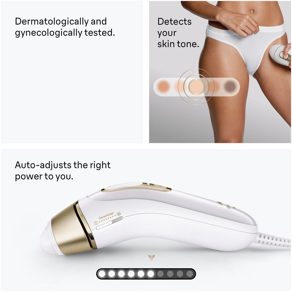Braun Smart IPL Silk·Expert Pro 5: At Home Alternative to Laser Hair Removal with 4 Caps Facial Hair Trimmer and Vanity Case IPL5442