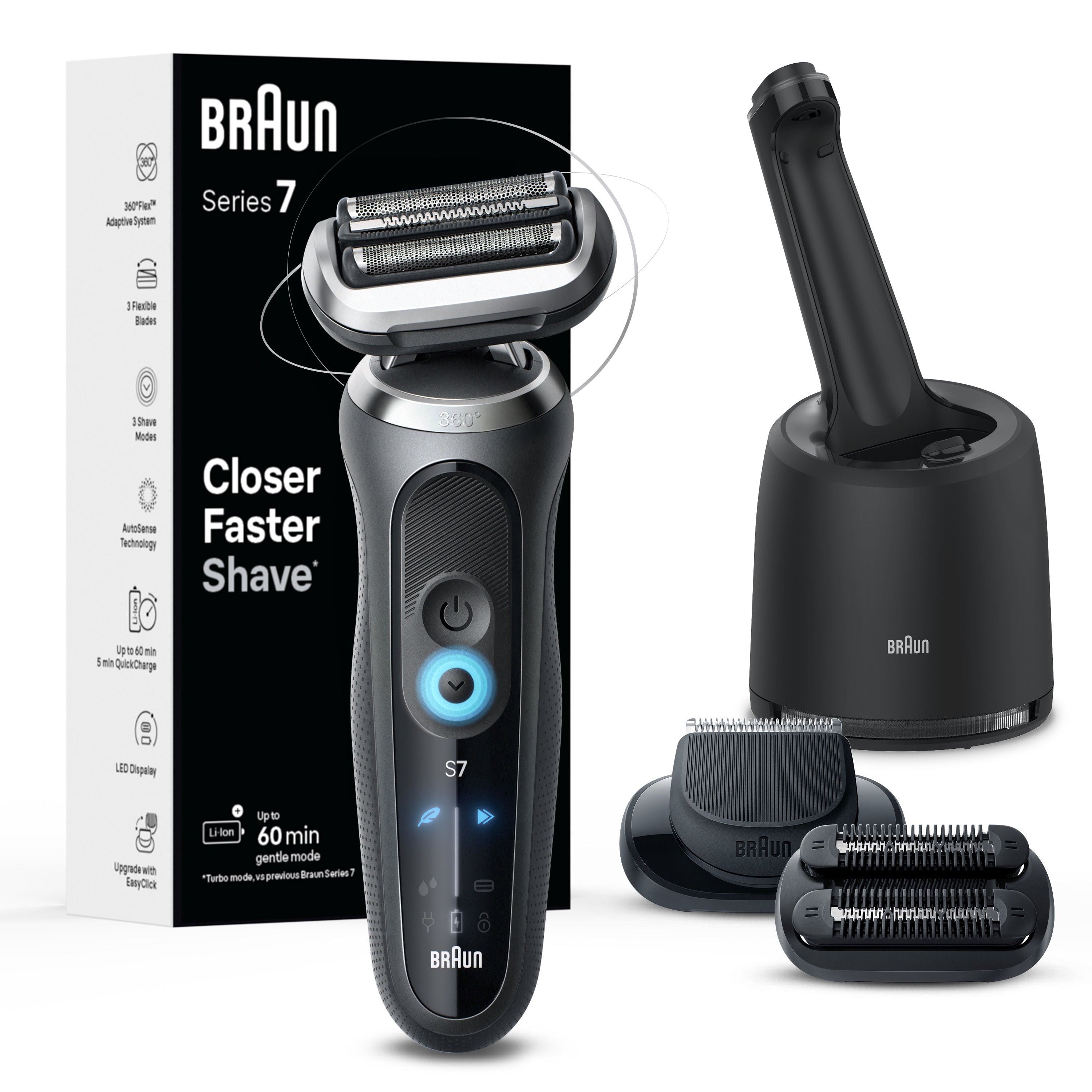 Electric Shaver with Beard and Stubble Trimmer Series 7 7085cc