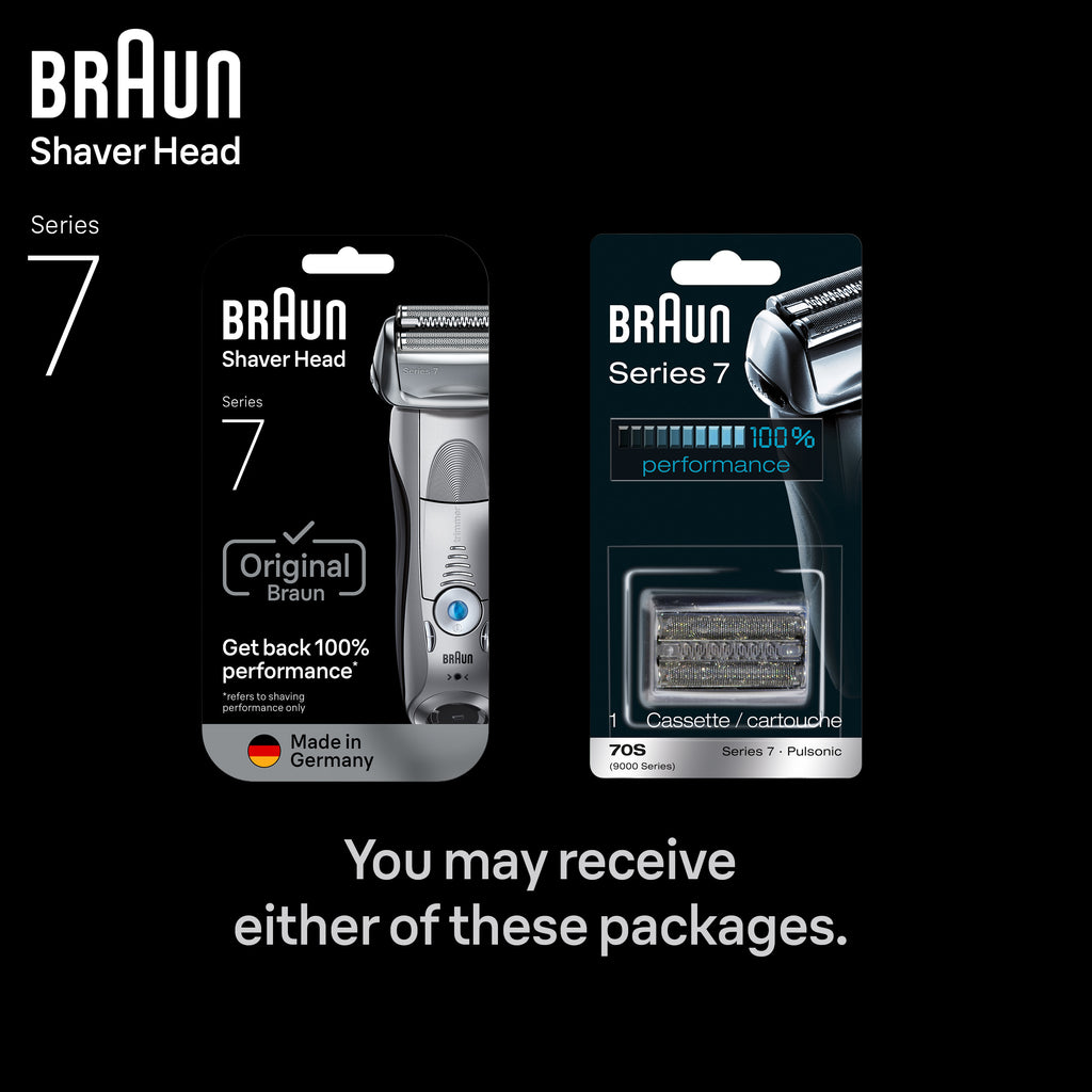 Braun Electric Shaver Head Replacement Part 70s Silver Compatible with Legacy Series 7 Electric Razors for Men