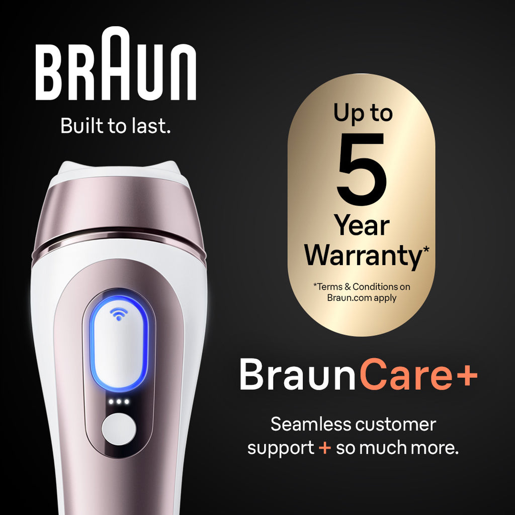 Braun Skin i·expert Smart IPL: At Home Alternative to Laser Hair Removal with 3 Caps and Leather Pouch PL7243