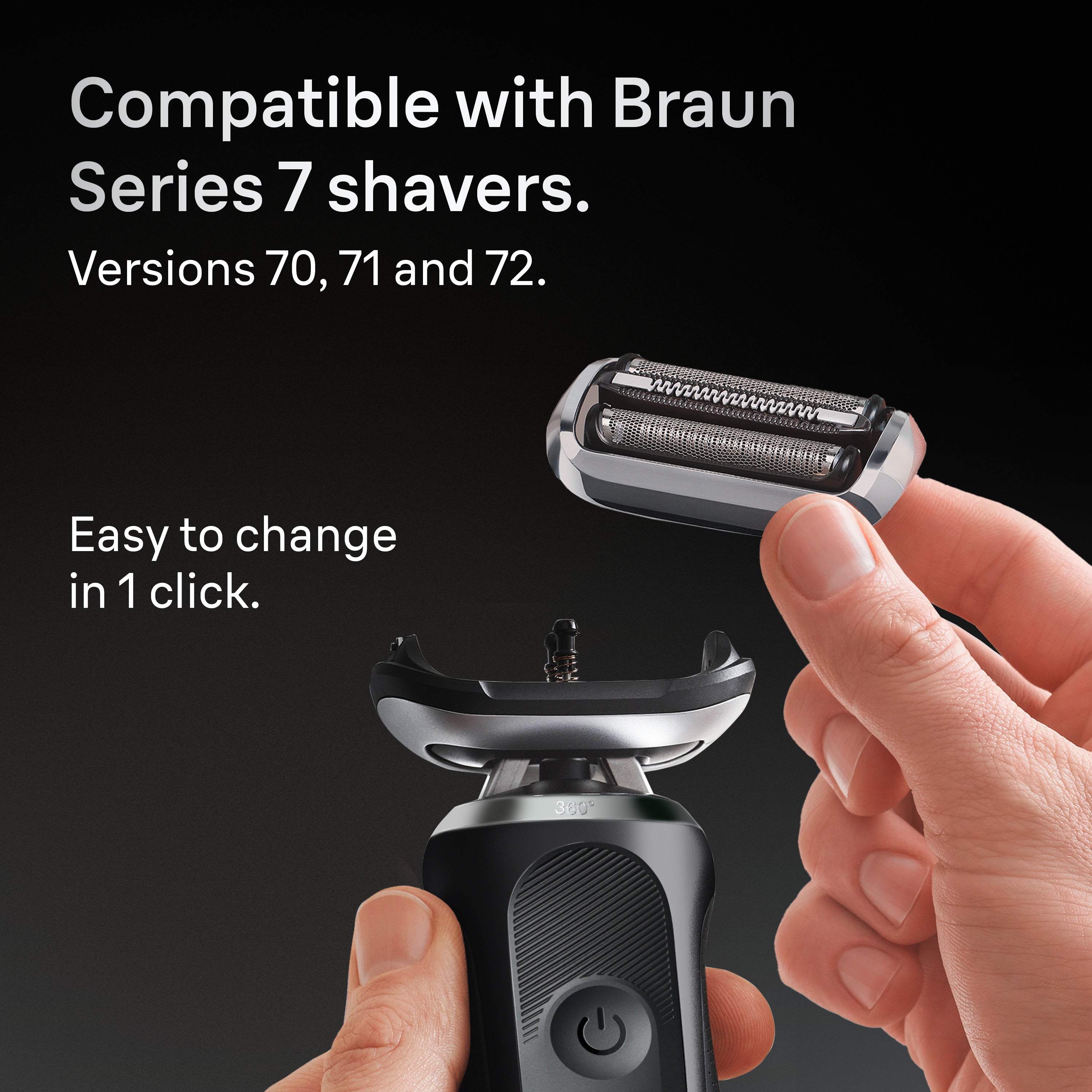 Braun Electric Shaver Head Replacement Part 74s Silver Compatible with Series 7 Electric Razors for Men