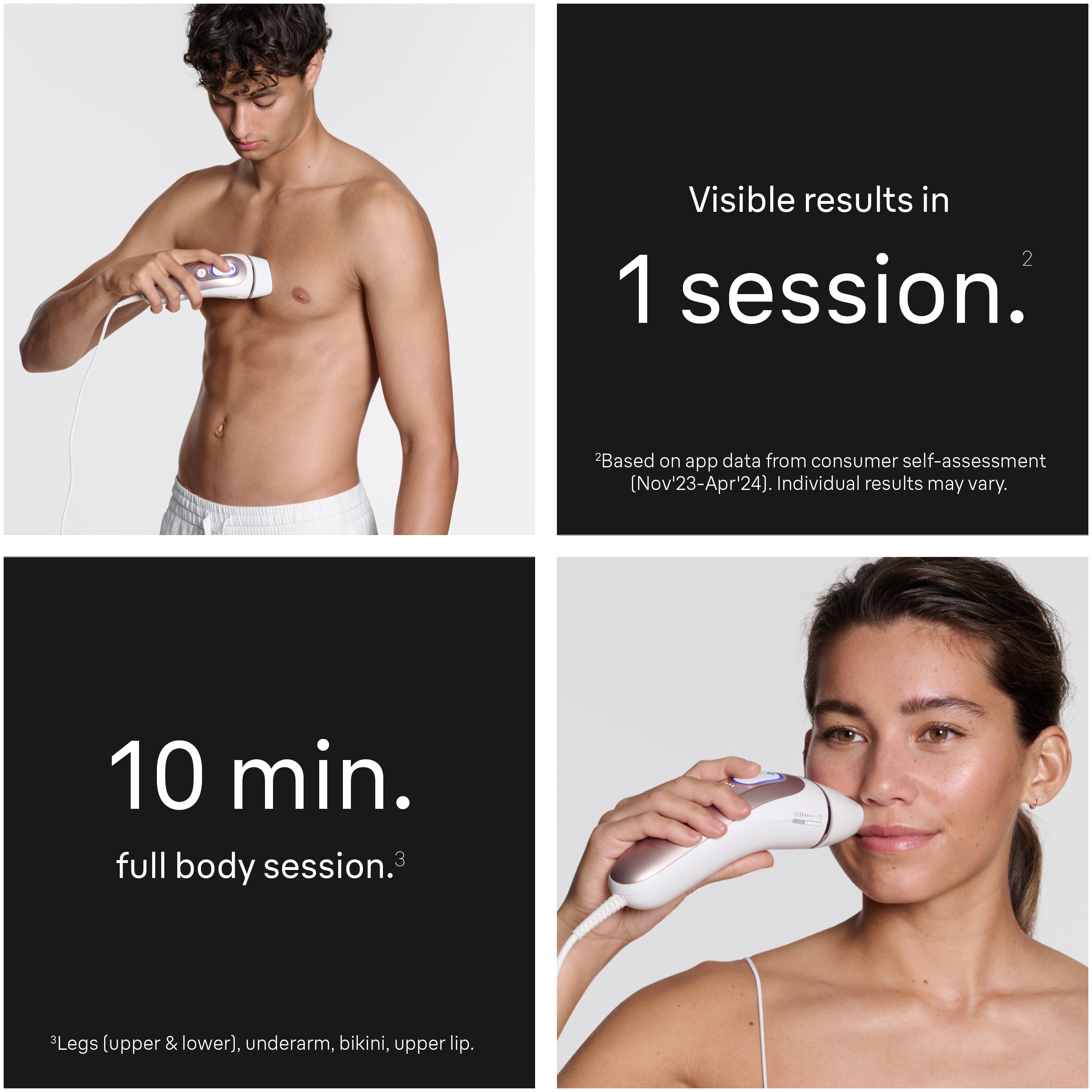 Braun Skin i·expert Smart IPL: At Home Alternative to Laser Hair Removal with 4 Caps and Vanity Case PL7387