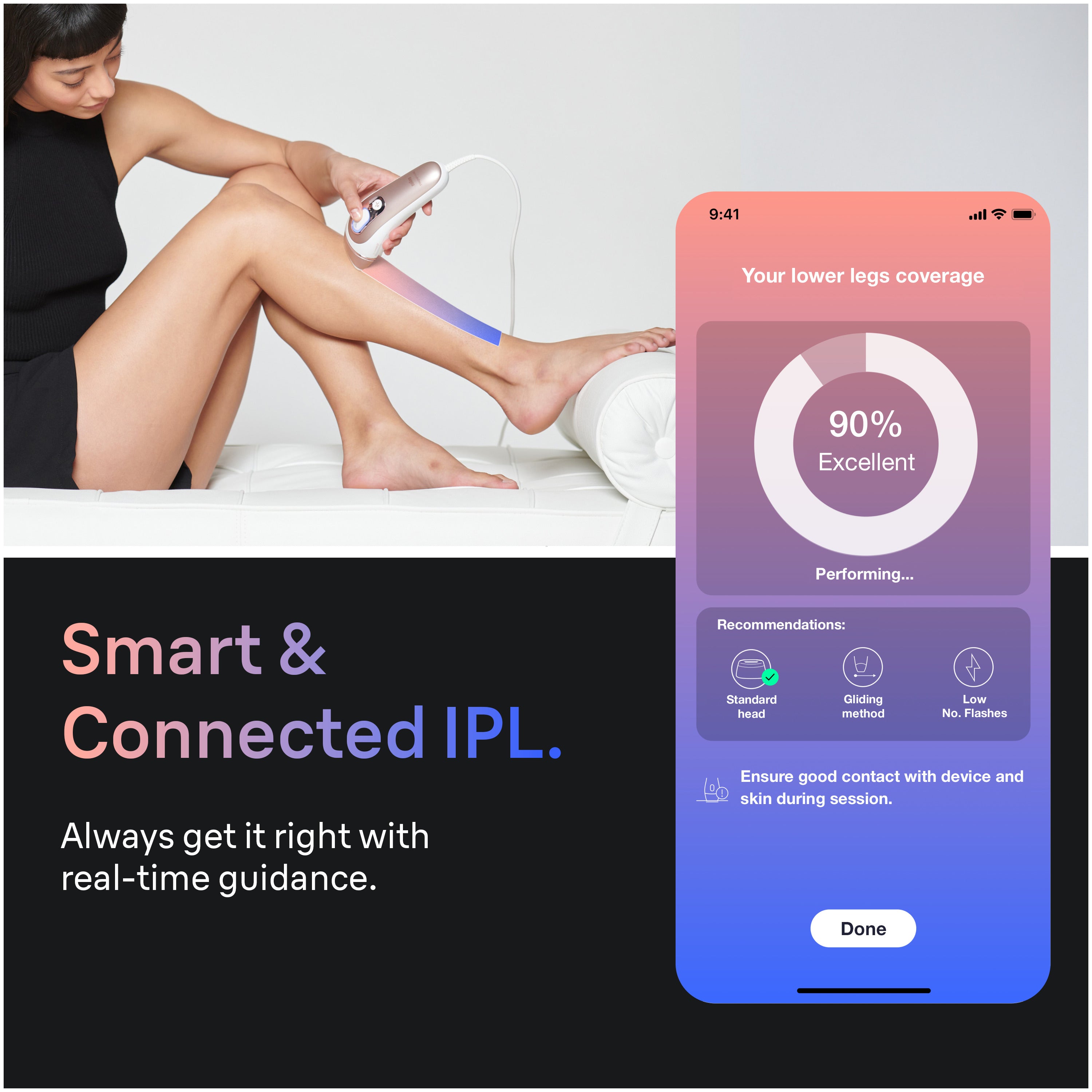 Braun Skin i·expert Smart IPL: At Home Alternative to Laser Hair Removal with 4 Caps and Vanity Case PL7387
