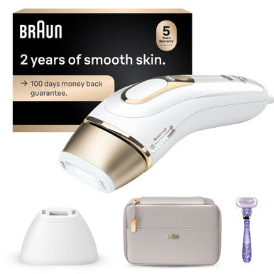 Braun Silk·expert Pro 5 IPL: Alternative to Laser Hair Removal with 2 Caps and Leather Pouch PL5157