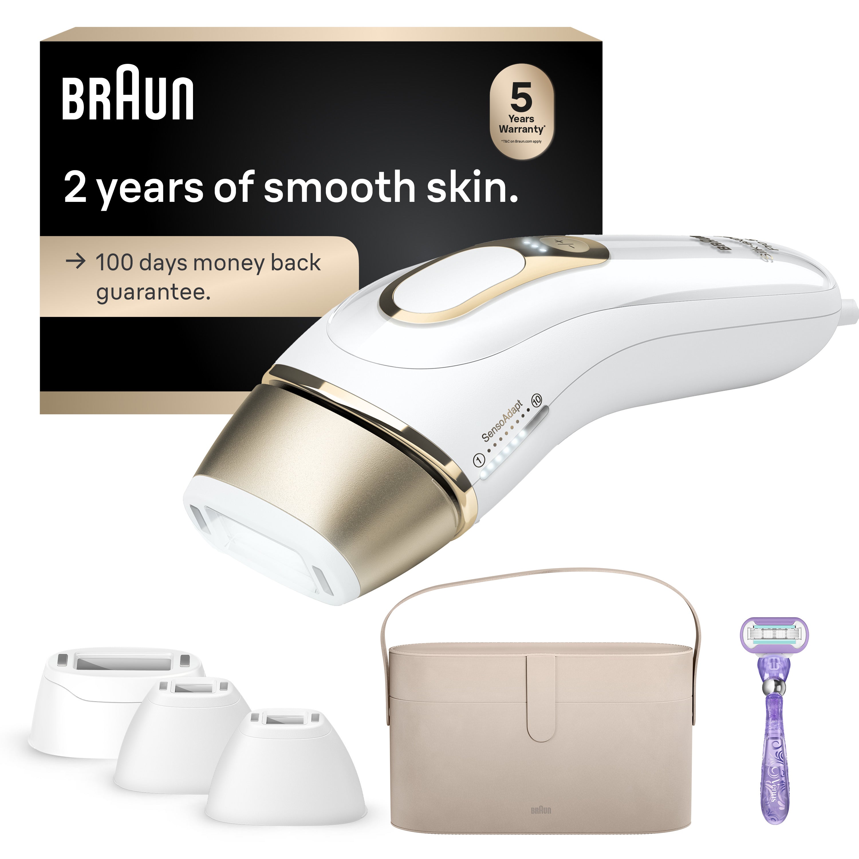 Braun Silk·expert Pro 5 IPL: Alternative to Laser Hair Removal with 4 Caps and Vanity Case PL5347