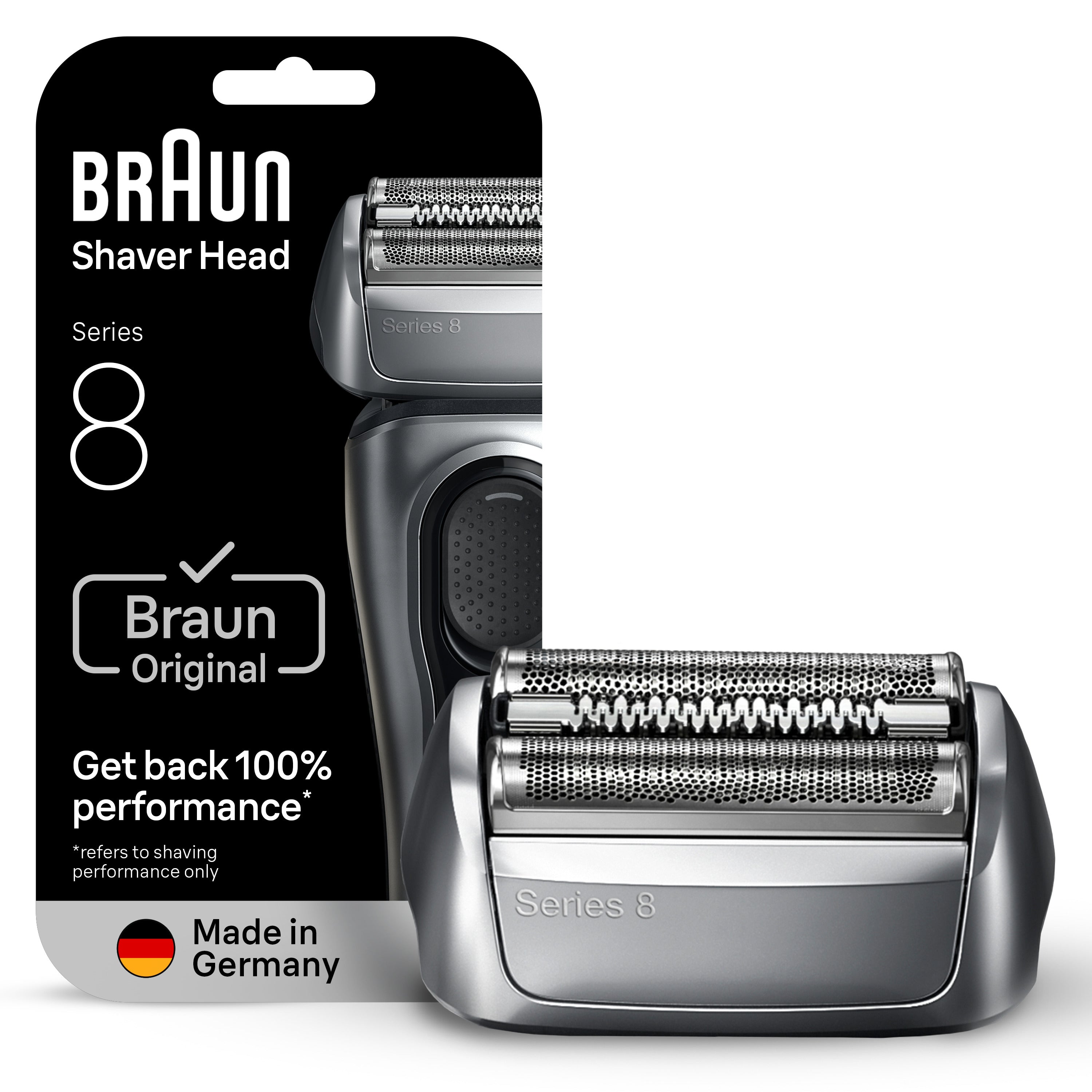Braun Electric Shaver Head Replacement Part 83m Silver Compatible with Series 8 Electric Razors for Men