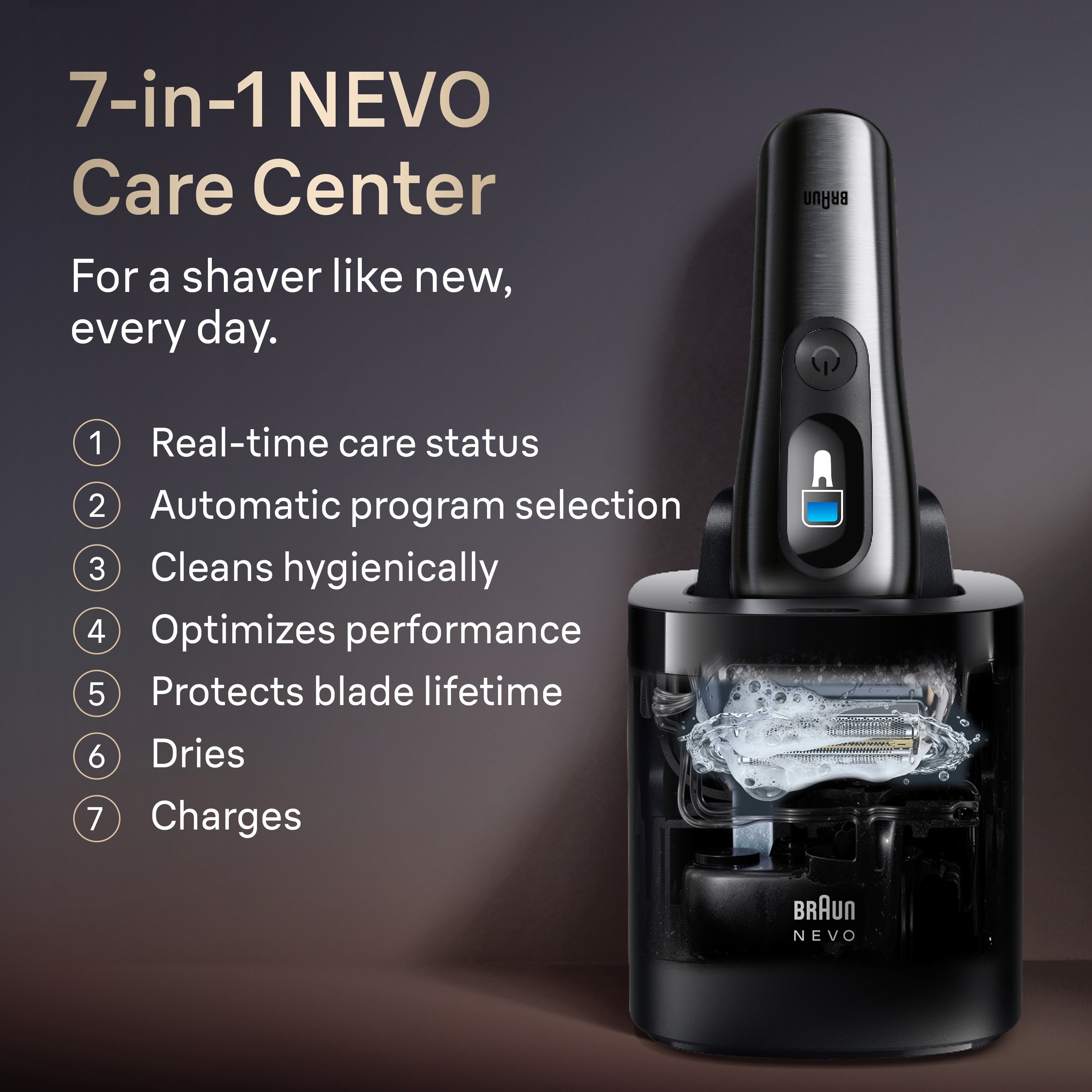 Braun NEVO 11000c Silver Men's Electric Shaver with World's 1st AeroTouch Tech