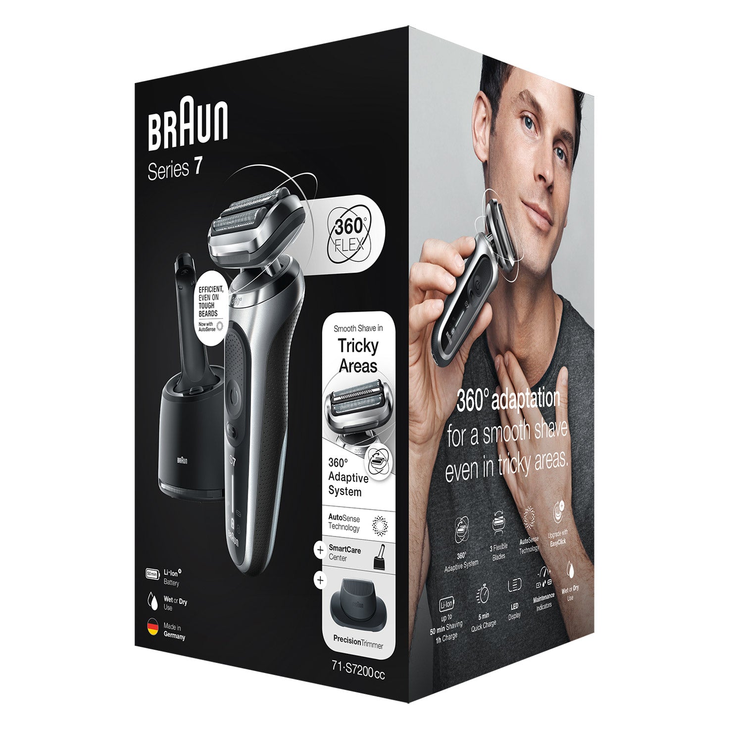 Series 7 Electric Shaver with SmartCare Center Stubbler Trimmer 7185cc